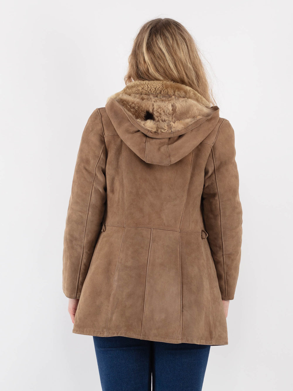 Vintage 70's Women Sheepskin Coat in BeigeV9429