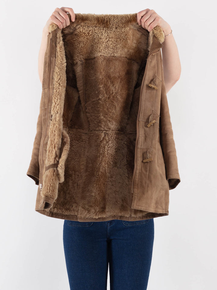 Vintage 70's Women Sheepskin Coat in BeigeV9429