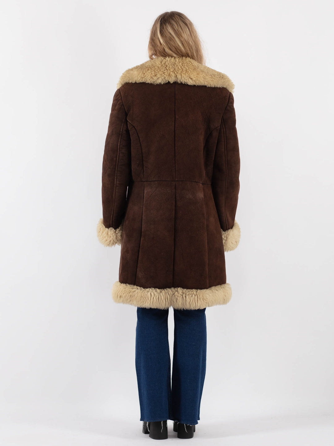 Vintage 70's Women Sheepskin Coat in BrownV9430