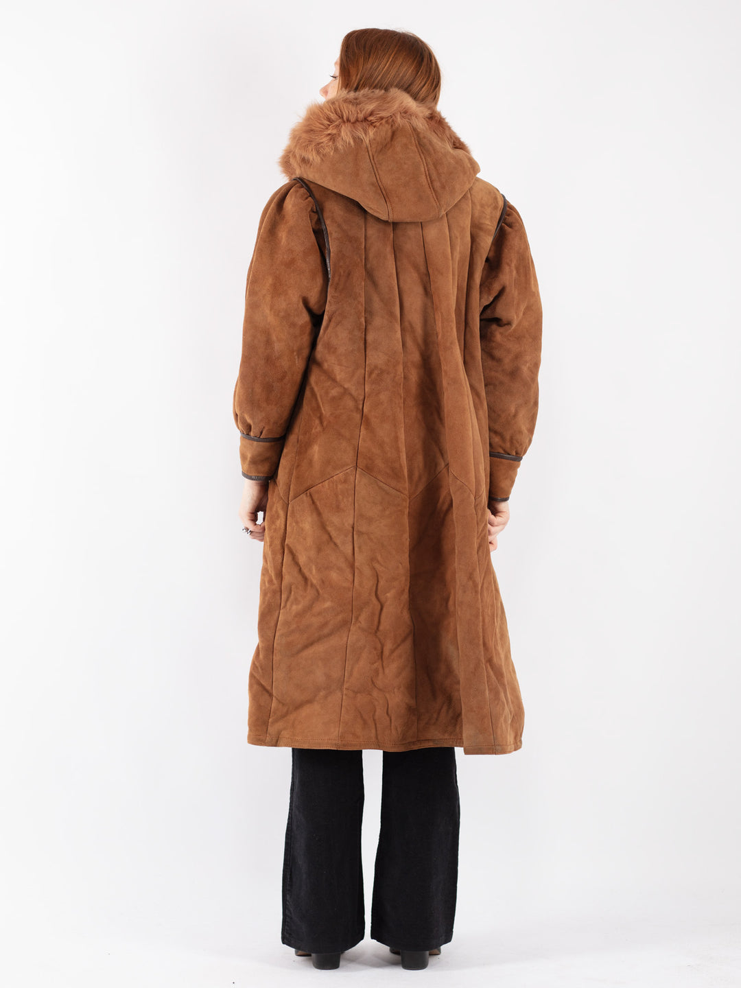 Vintage 70's Women Sheepskin Coat in Brown