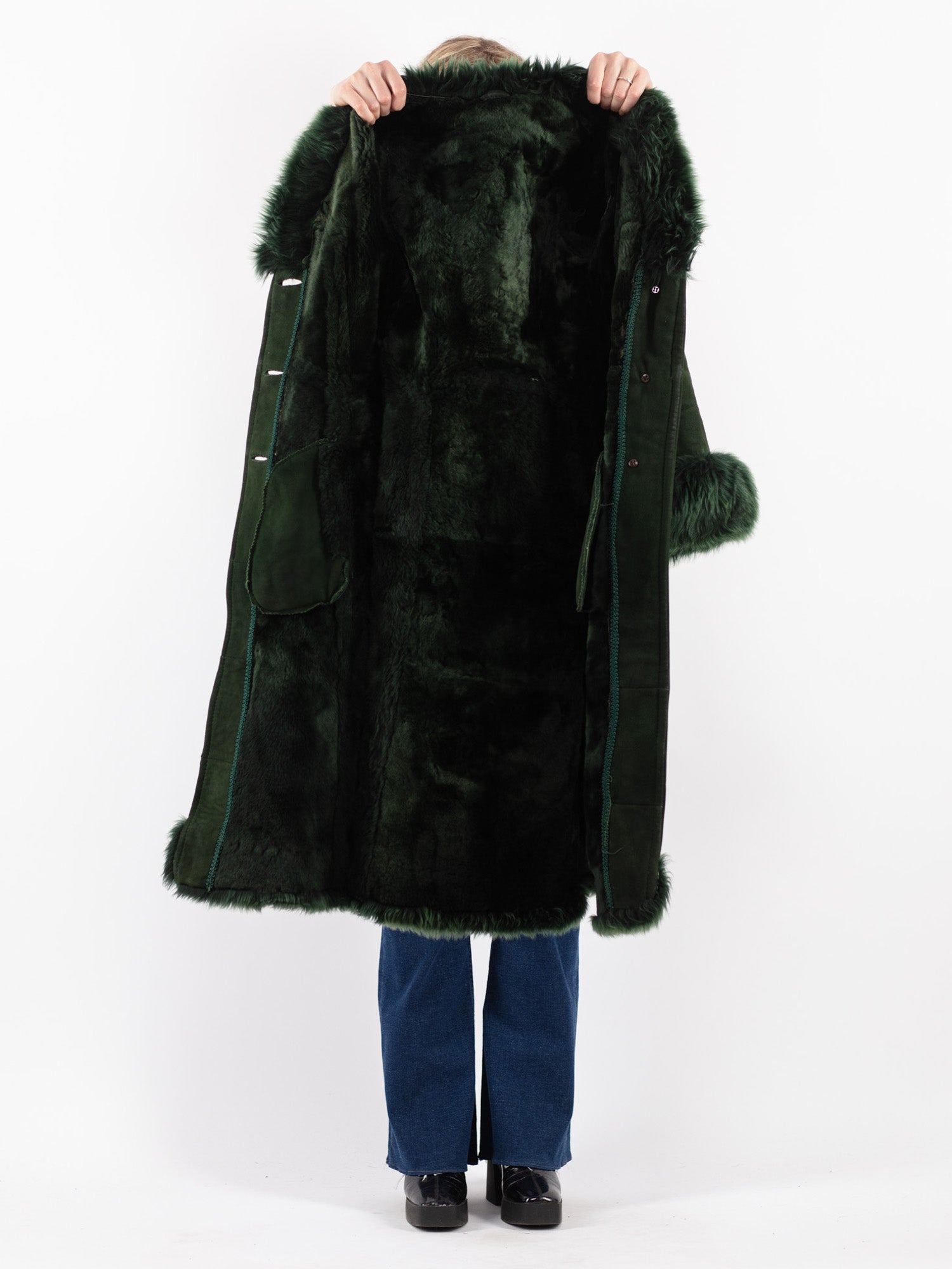 美品✨COACH 　オリーブグリーン ダウンコート XＳ Online Vintage Store | Vintage 70's Penny Lane Sheepskin Coat in
