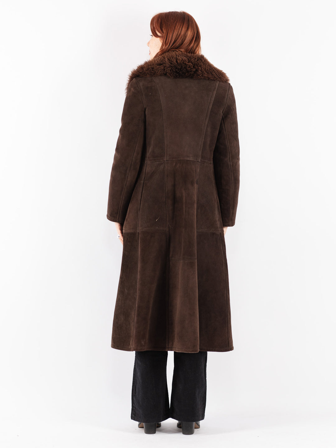 Vintage 70's Women Sheepskin Coat in Brown