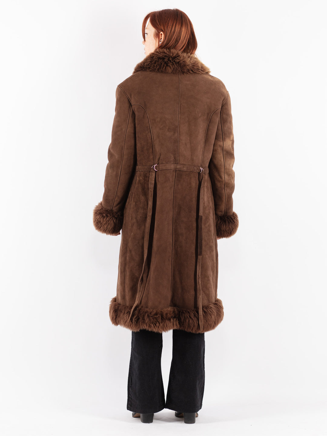 Vintage 70's Women Sheepskin Coat in Brown