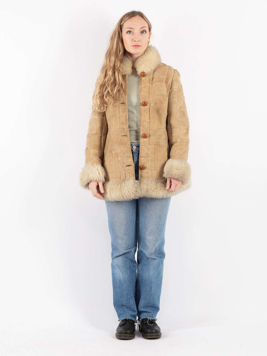 Vintage 70's Women Sheepskin Coat in