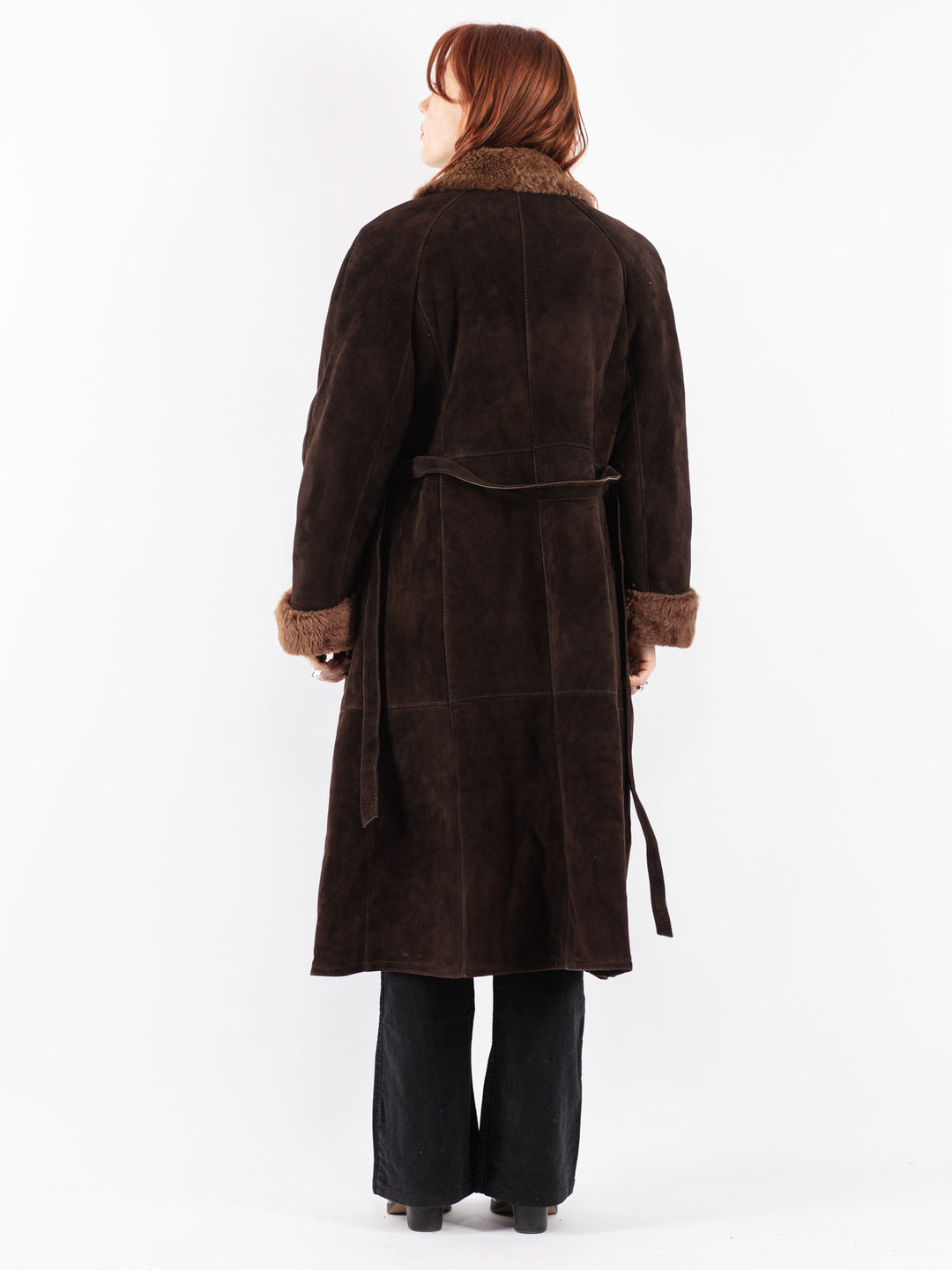 Vintage 70's Women Sheepskin Coat in Brown