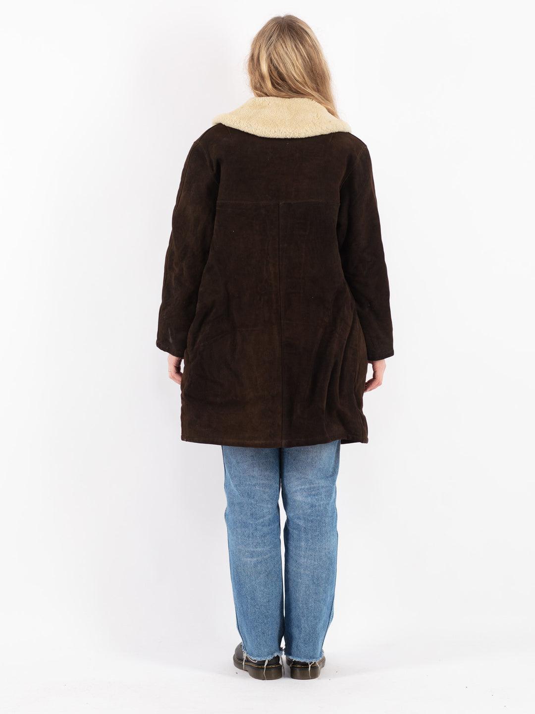 Vintage 70's Women Sheepskin Coat in Brown