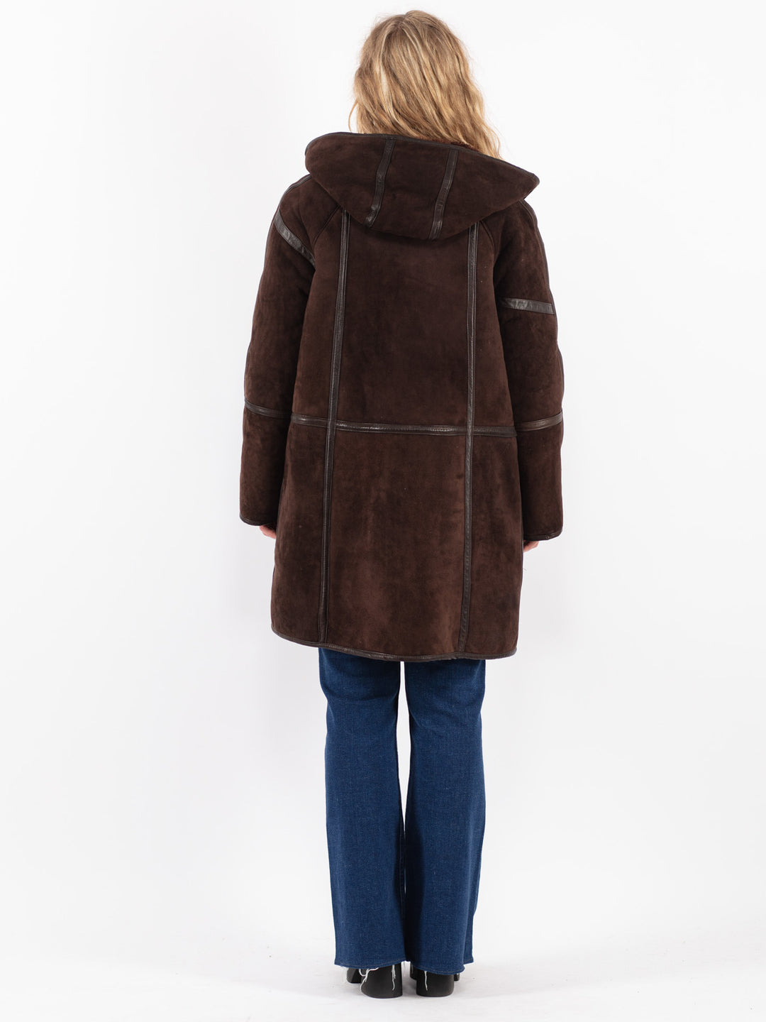 Vintage 70's Women Sheepskin Coat in Brown