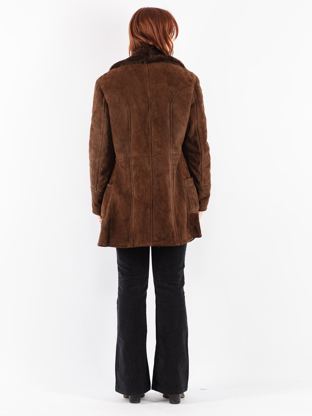 Vintage 70's Women Sheepskin Coat in Brown