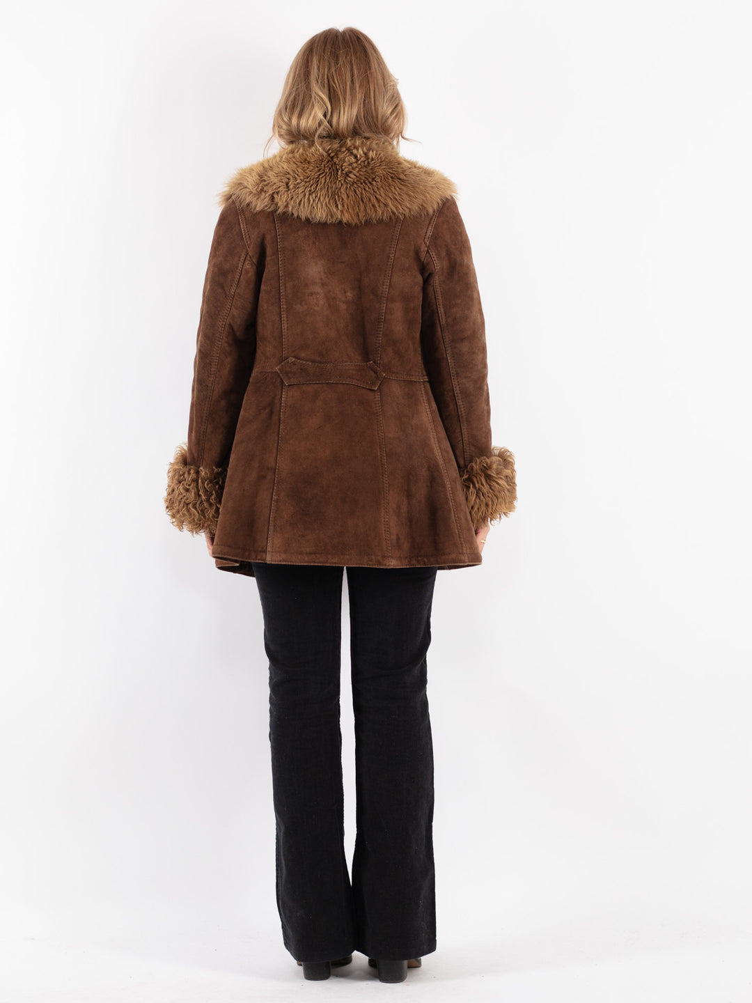 Vintage 70's Women Sheepskin Coat in Brown