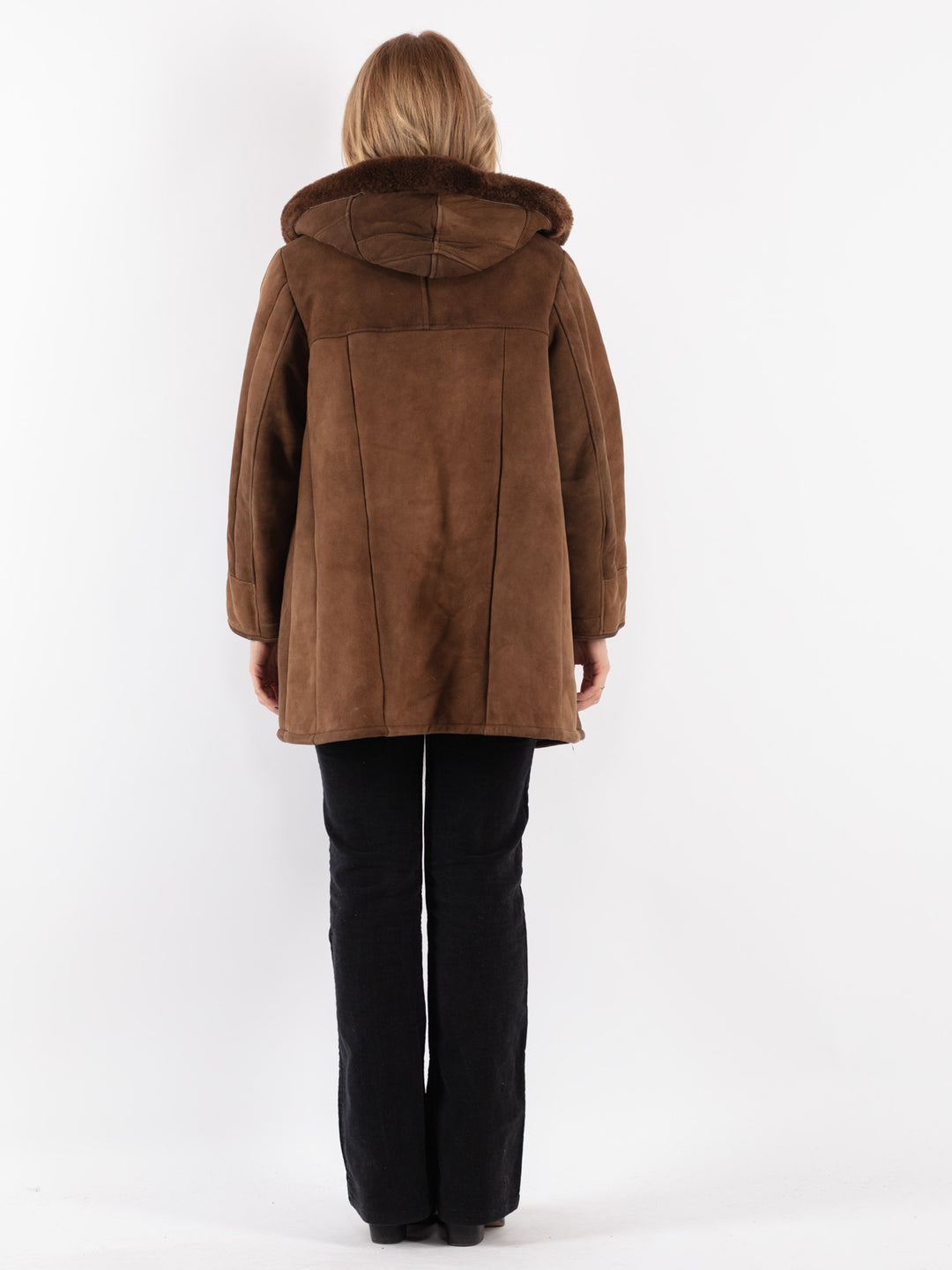 Vintage 70's Women Sheepskin Coat in Brown