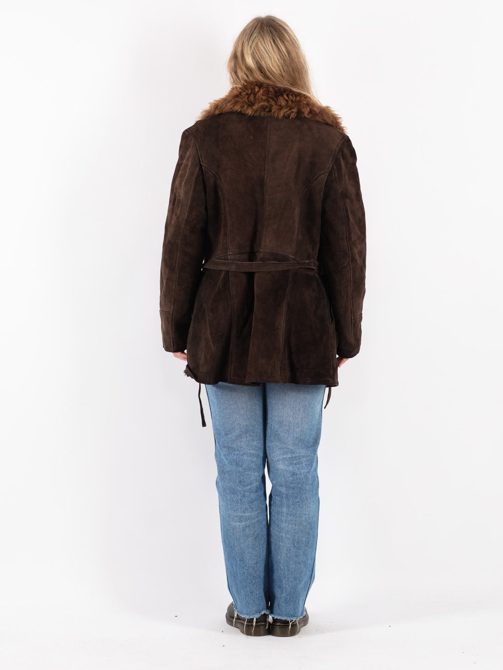Vintage 70's Women Sheepskin Coat in Brown