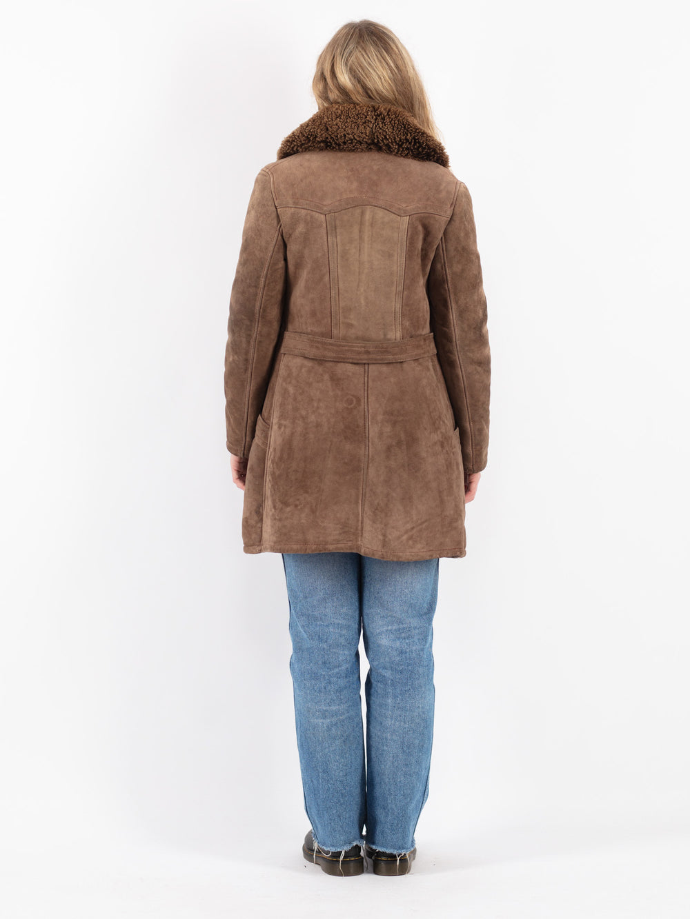 Vintage 70's Women Sheepskin Coat in Brown