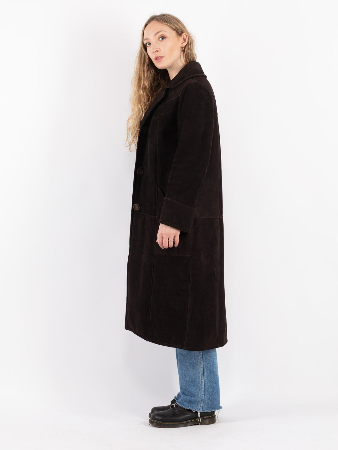 Vintage 70's Women Sheepskin Coat in Brown
