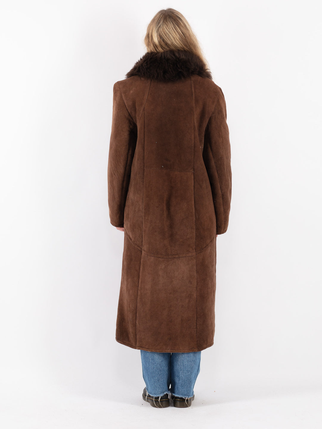 Vintage 70's Women Sheepskin Coat in Brown