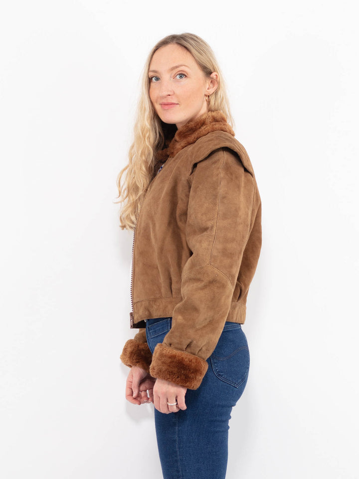 Vintage 70's Women Sheepskin Jacket in BrownA0994