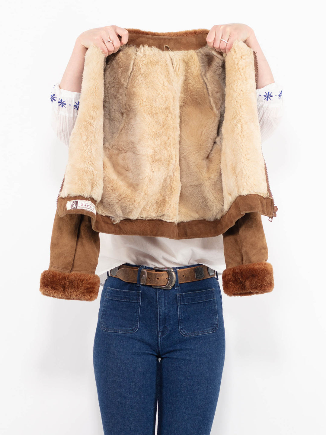 Vintage 70's Women Sheepskin Jacket in BrownA0994