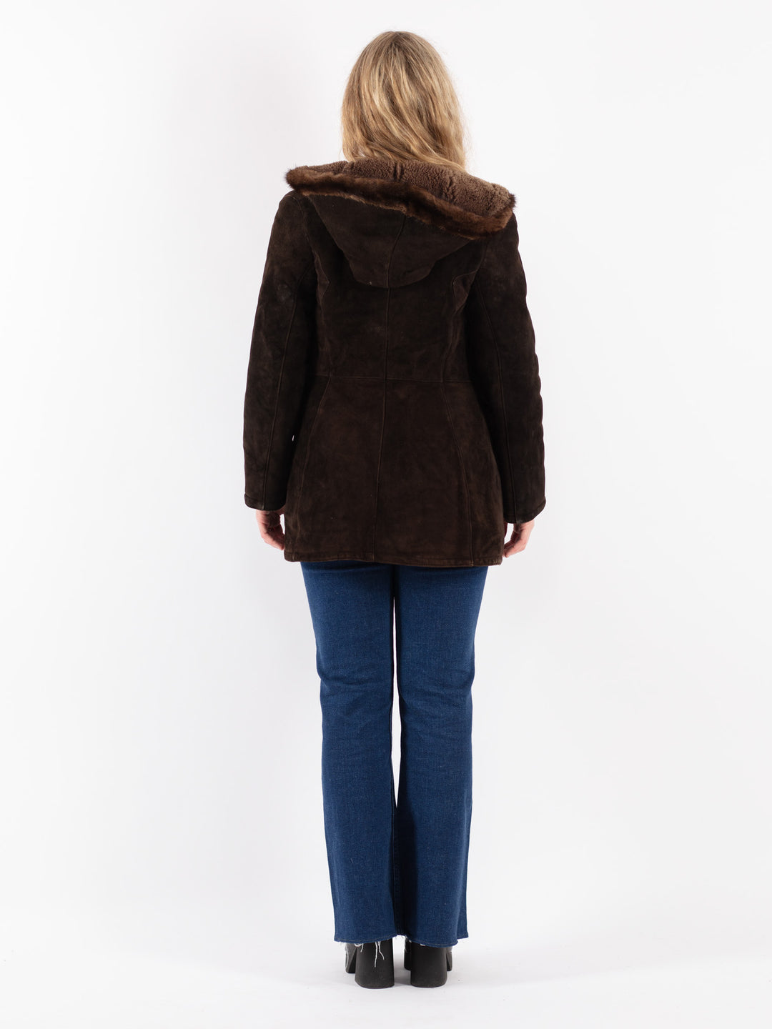 Vintage 70's Women Sheepskin Jacket in Brown