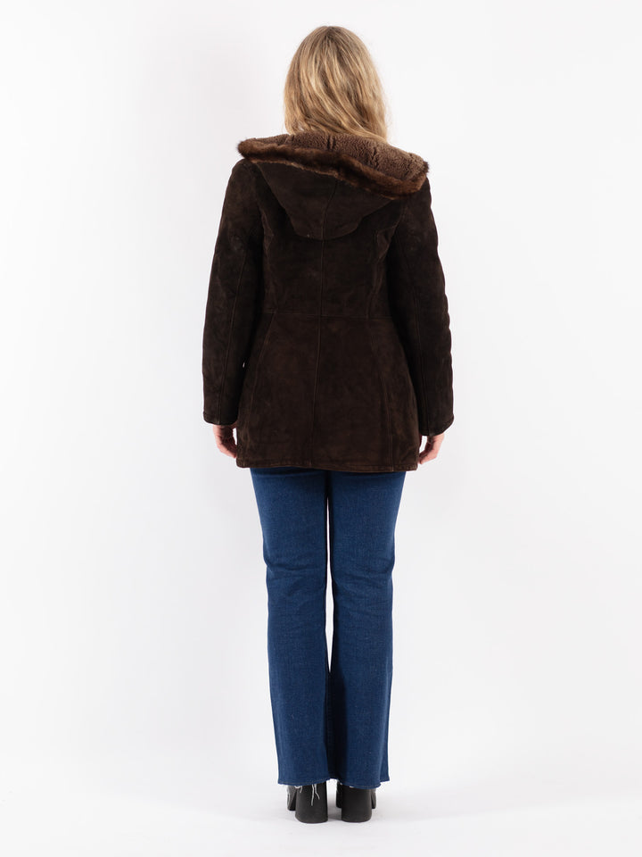 Vintage 70's Women Sheepskin Jacket in Brown