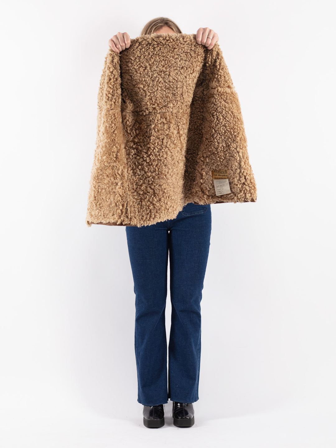 Vintage 70's Women Sheepskin Jacket in Brown