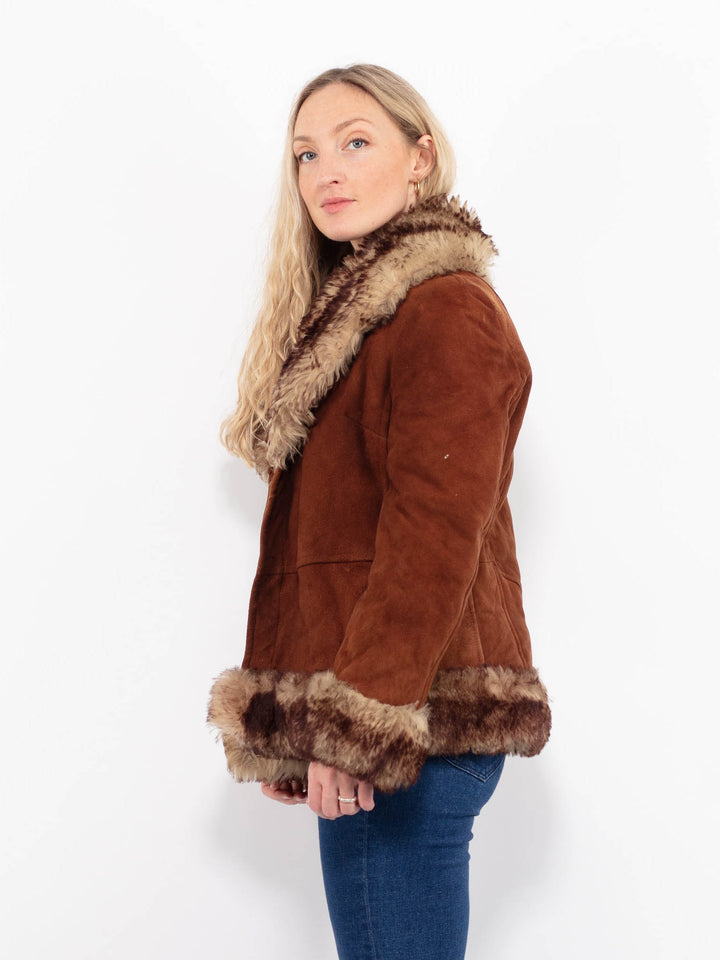 Vintage 70's Women Sheepskin Jacket in BrownA1033