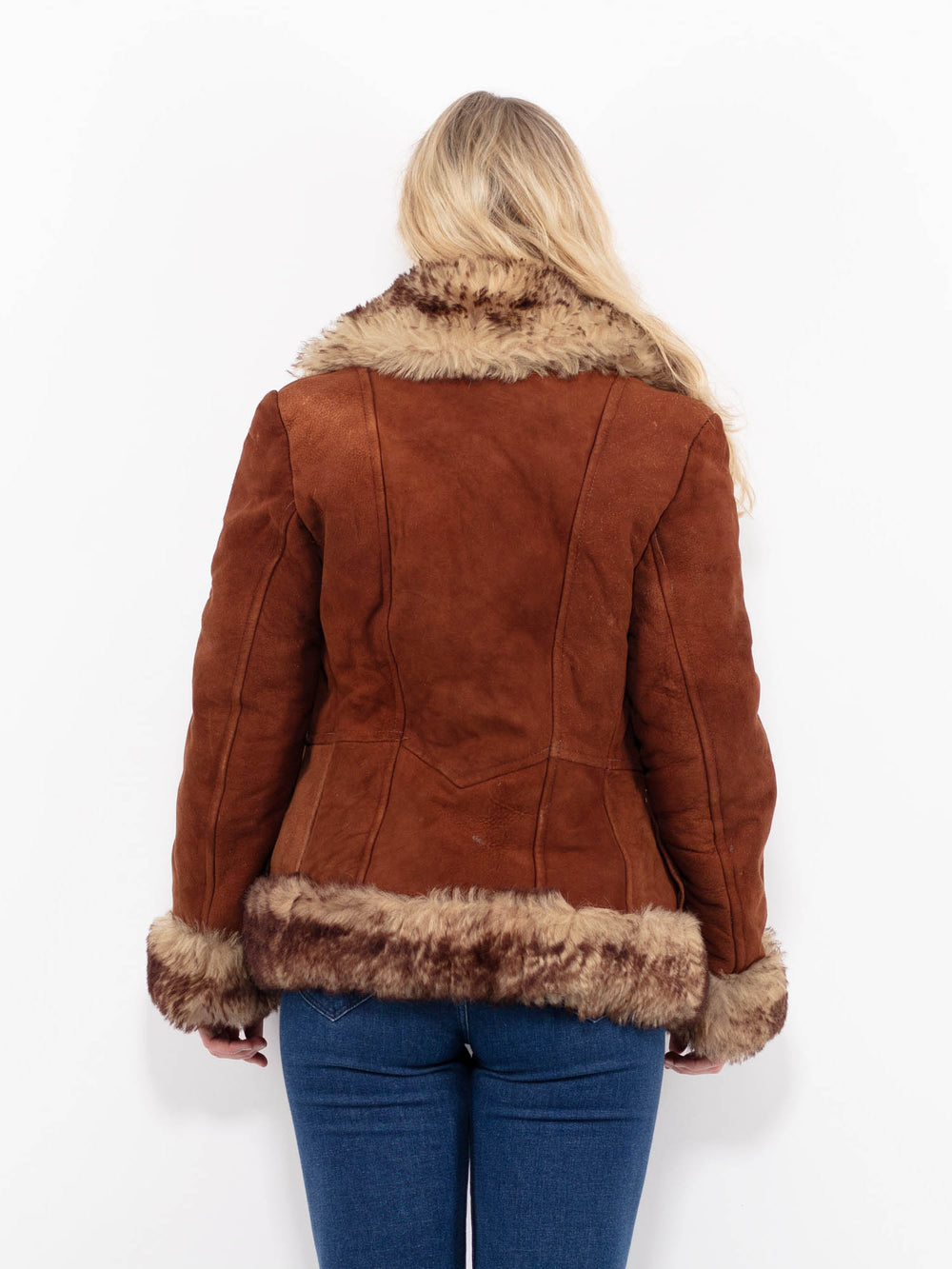 Vintage 70's Women Sheepskin Jacket in BrownA1033