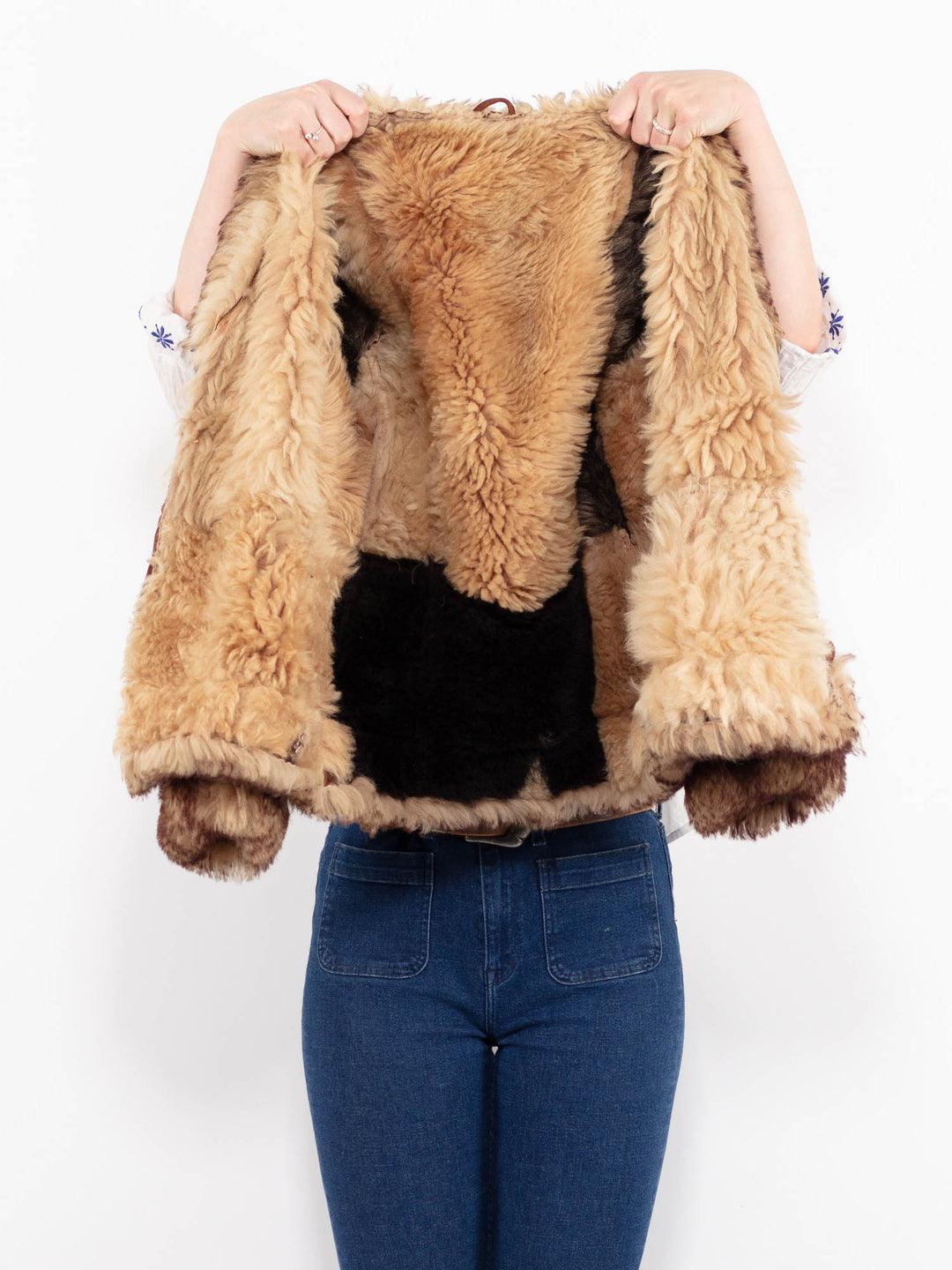 Vintage 70's Women Sheepskin Jacket in BrownA1033
