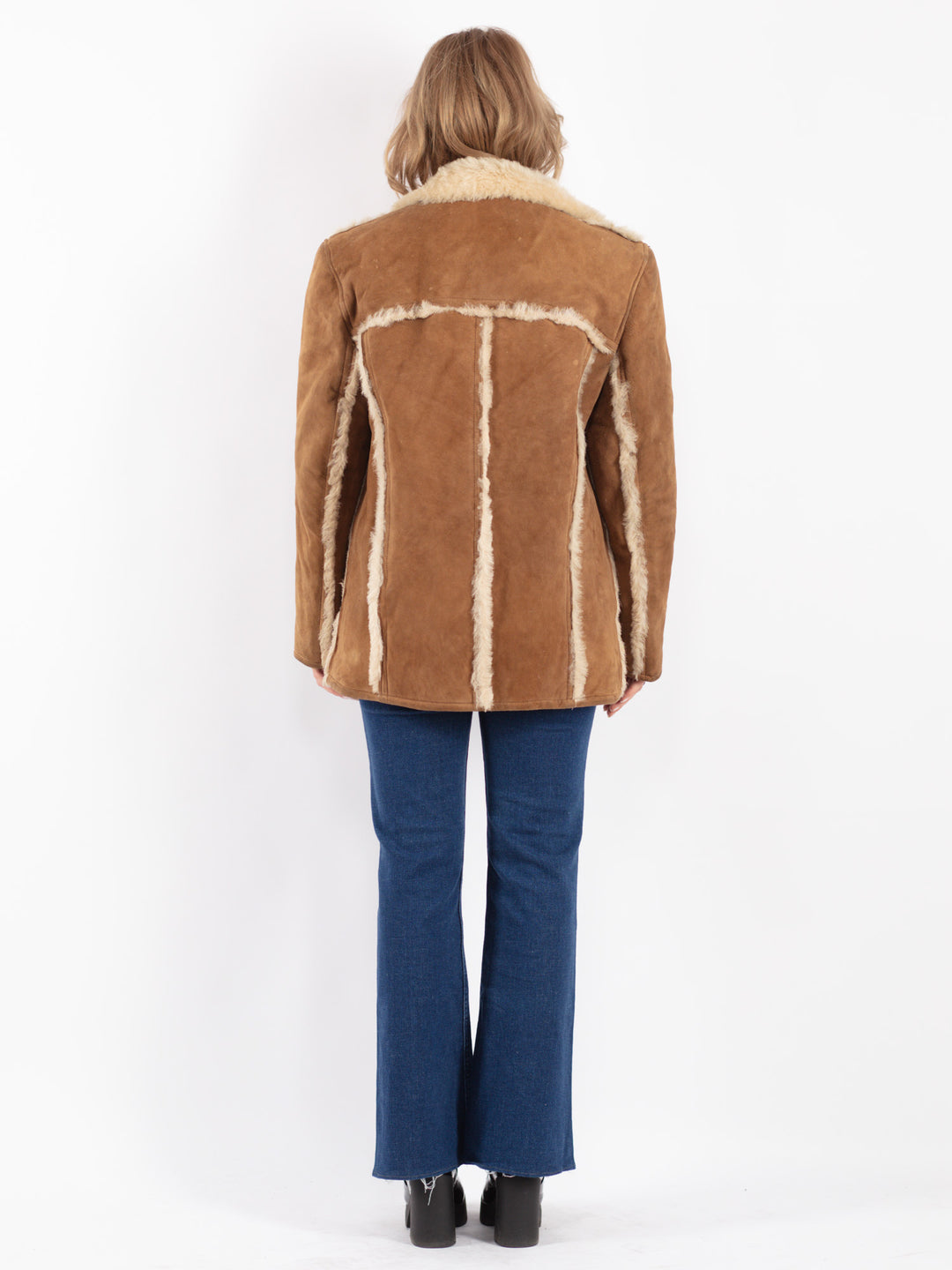 Vintage 70's Women Sheepskin Jacket in Brown