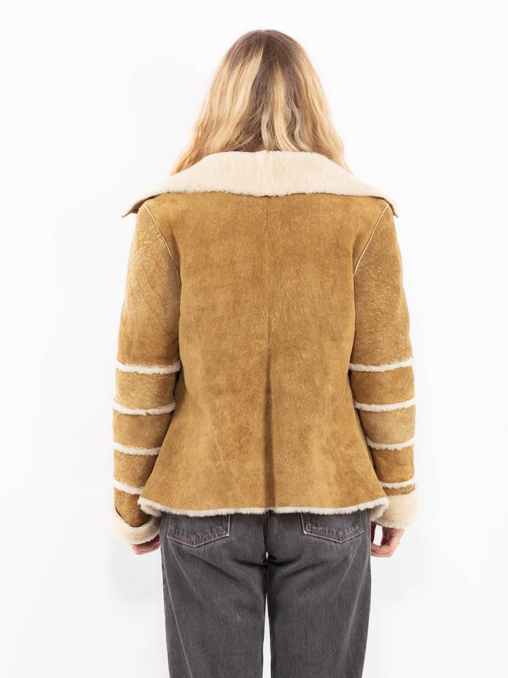 Vintage 70's Women Sheepskin Jacket in BrownA0675