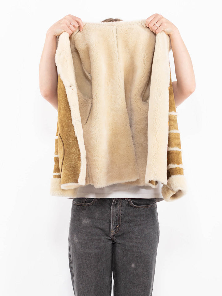 Vintage 70's Women Sheepskin Jacket in BrownA0675