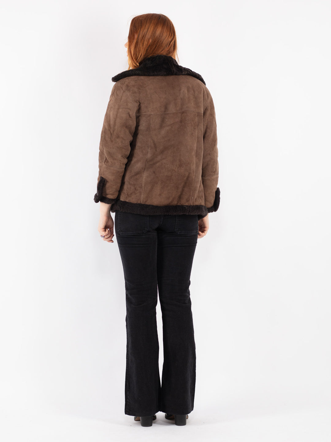 Vintage 70's Women Sheepskin Shearling Jacket in Beige
