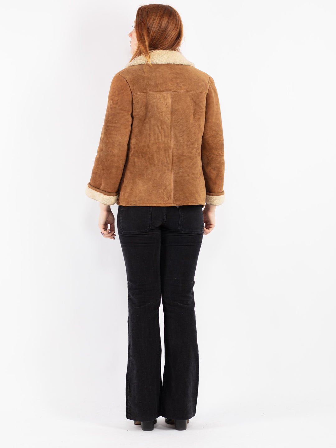 Vintage 70's Women Sheepskin Jacket in Beige