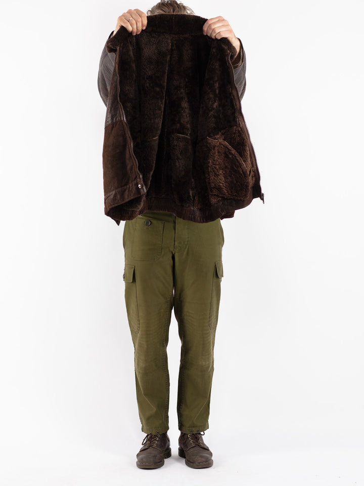 Vintage 70's Women Sheepskin Jacket in Brown