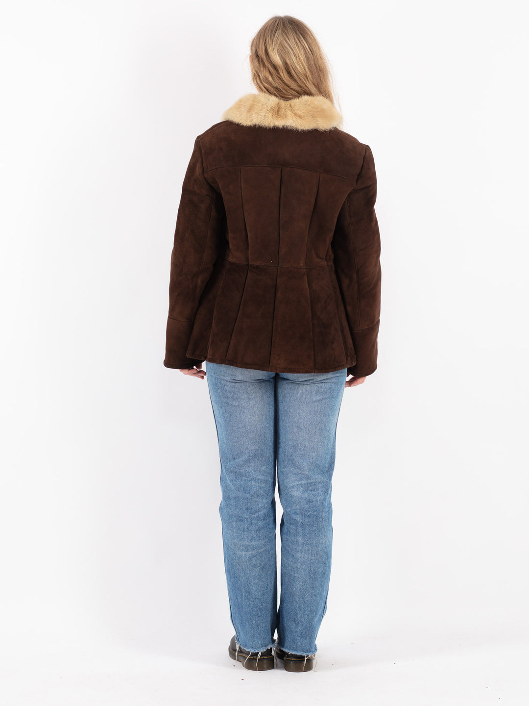 Vintage 70's Women Sheepskin Jacket in Brown
