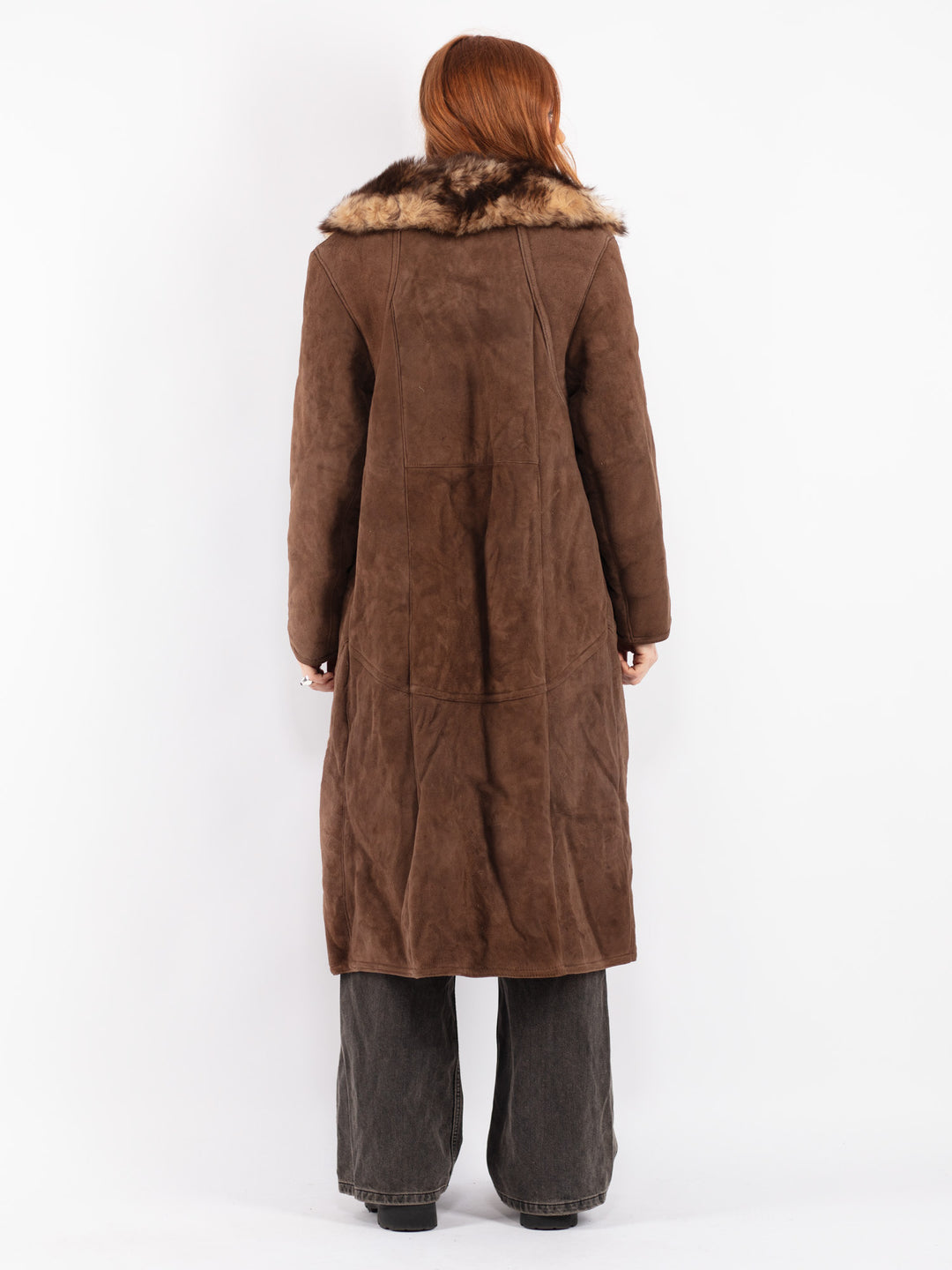 Vintage 70's Women Sheepskin Coat in Brown