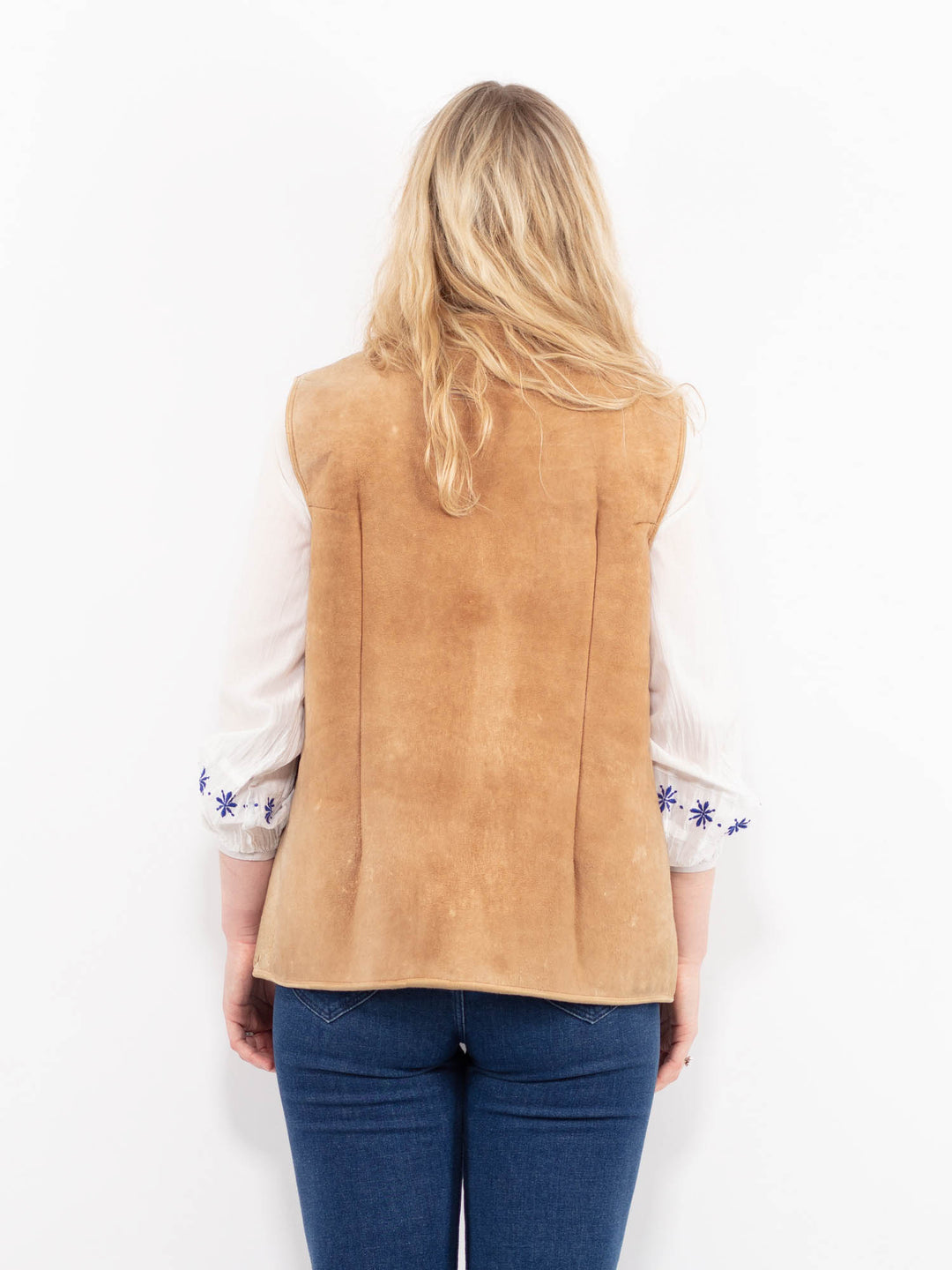 Vintage 70's Women Sheepskin Vest in BeigeA0973