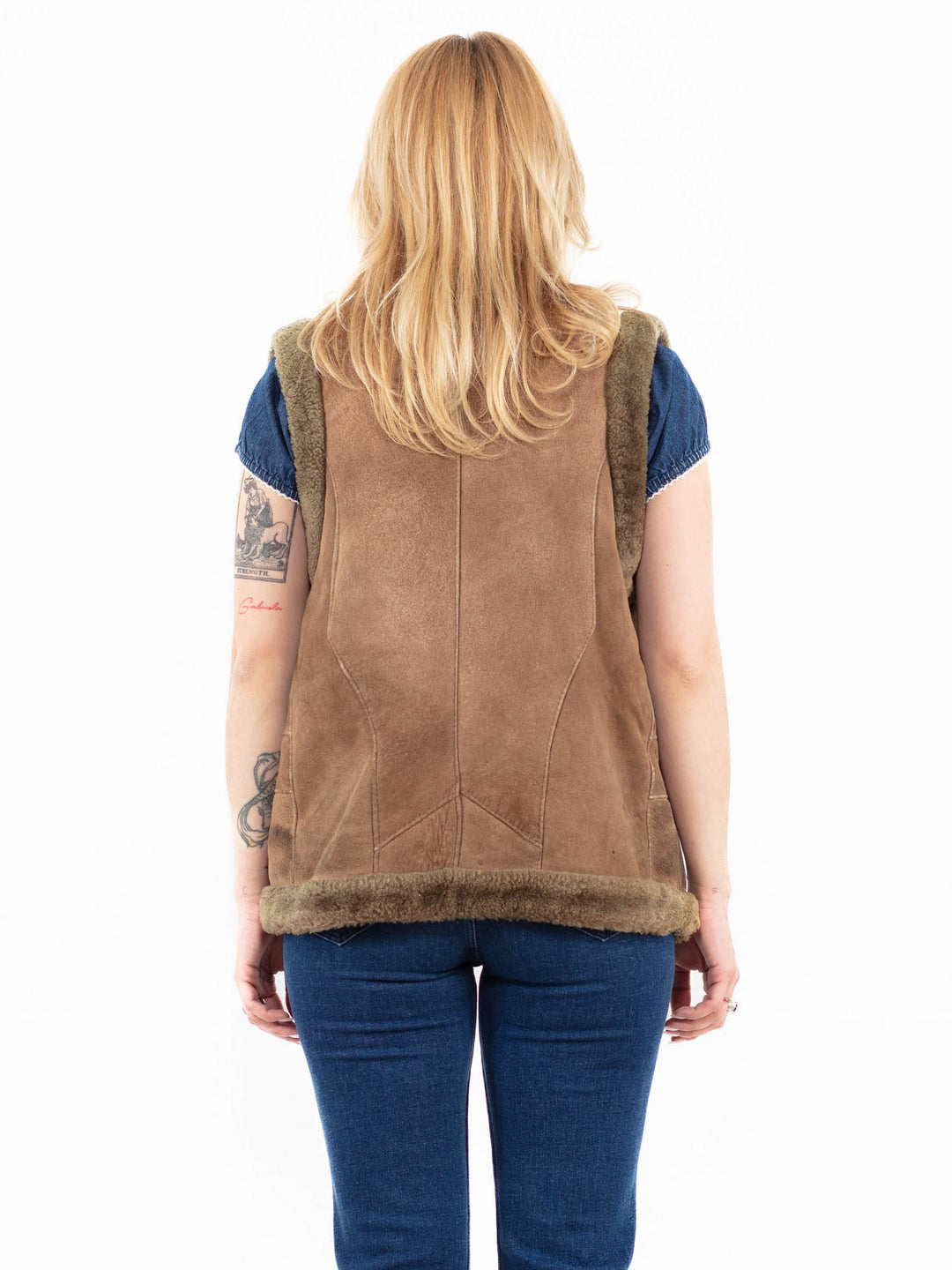 Vintage 70's Women Sheepskin Vest in BrownA0035