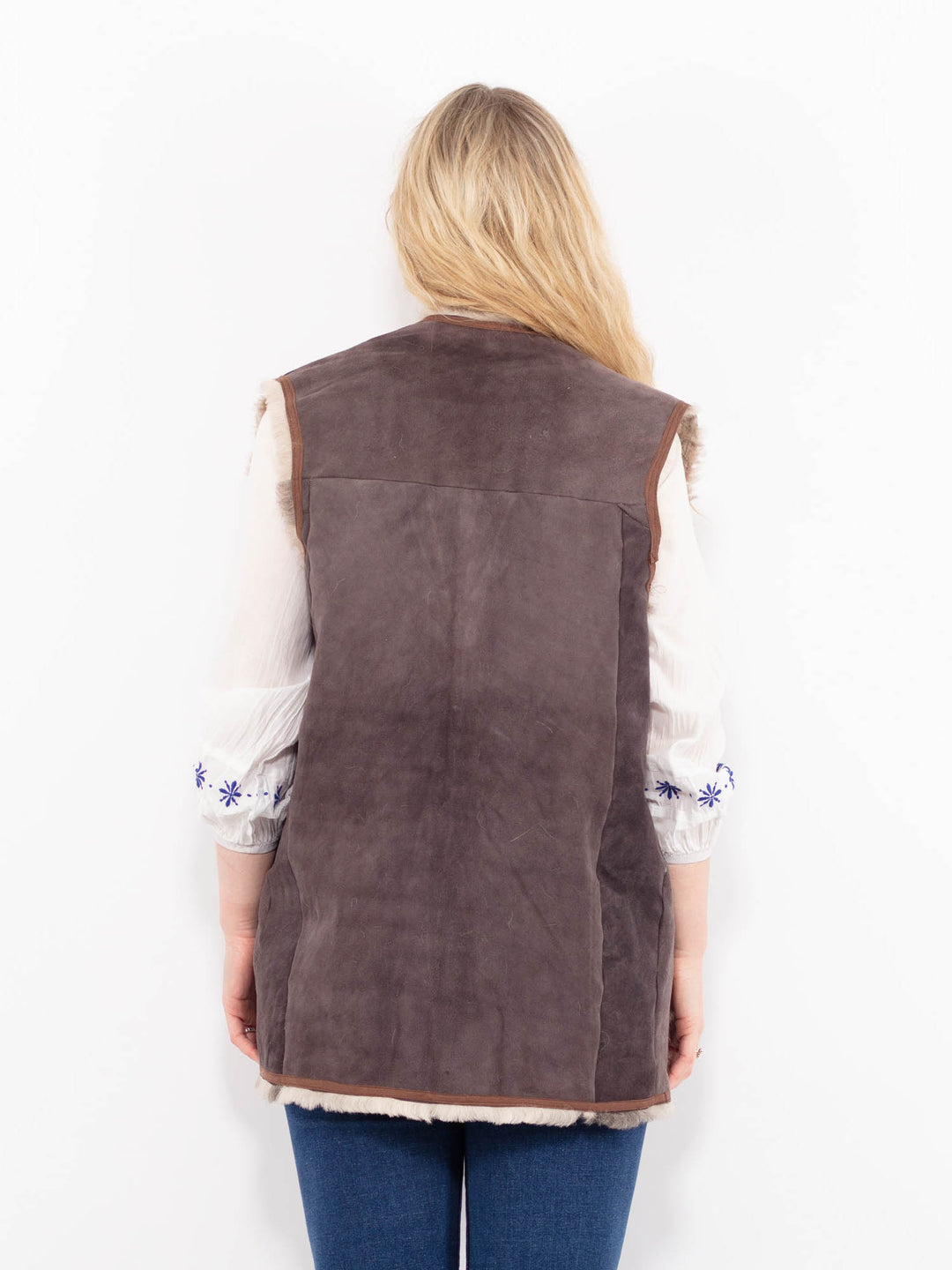Vintage 70's Women Sheepskin Vest in BrownA0974