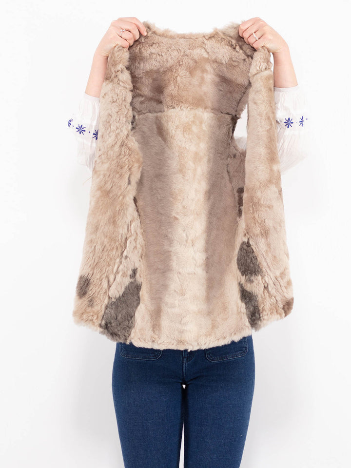 Vintage 70's Women Sheepskin Vest in BrownA0974