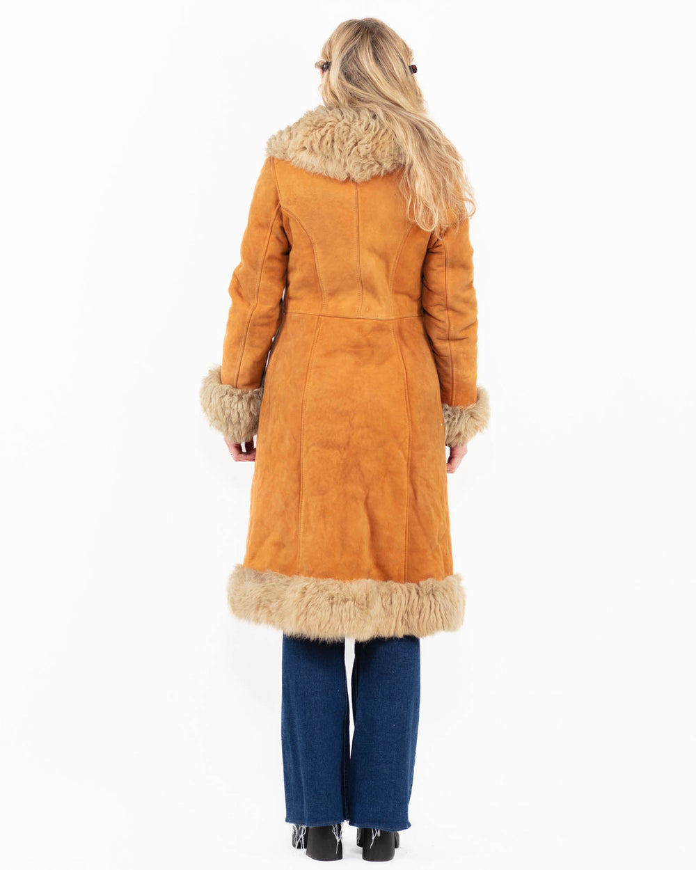 Vintage 70's Women Sheepskin Coat in BrownV9992