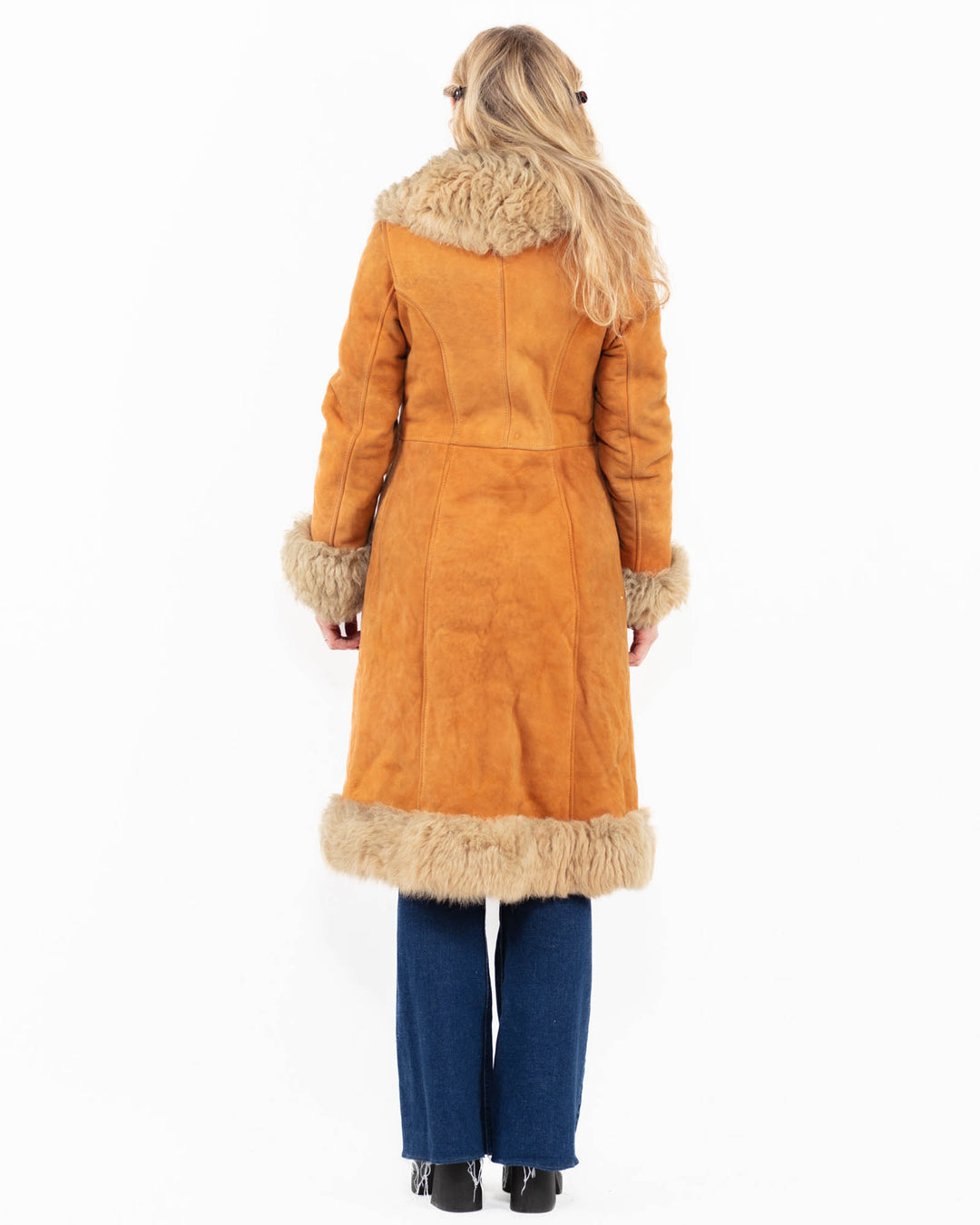 Vintage 70's Women Sheepskin Coat in BrownV9992