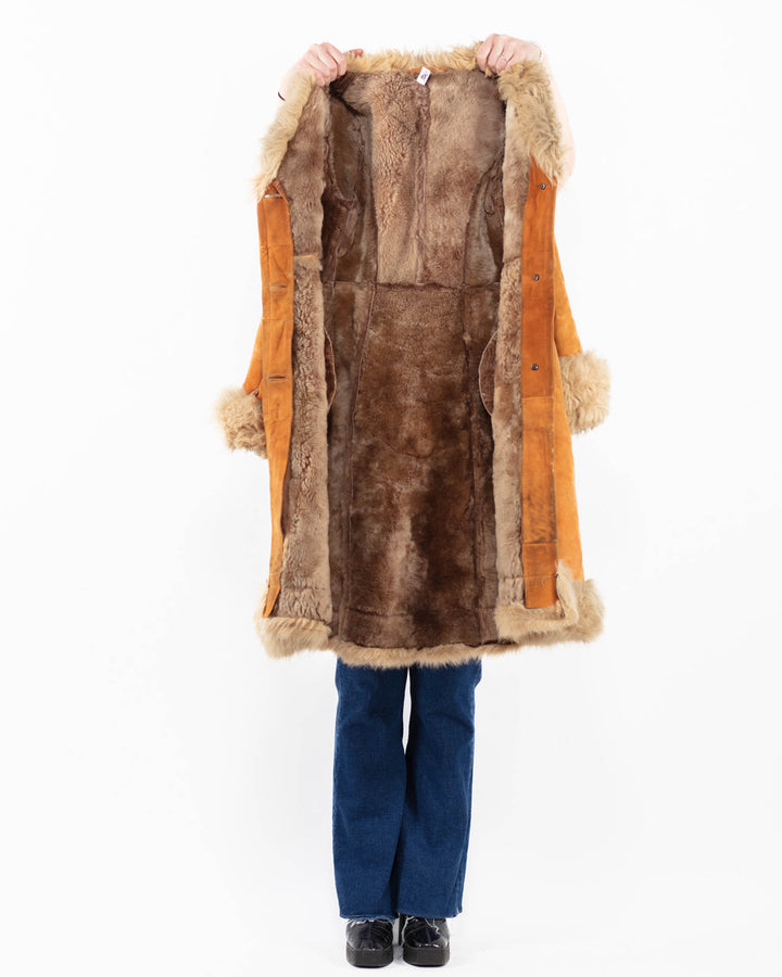Vintage 70's Women Sheepskin Coat in BrownV9992