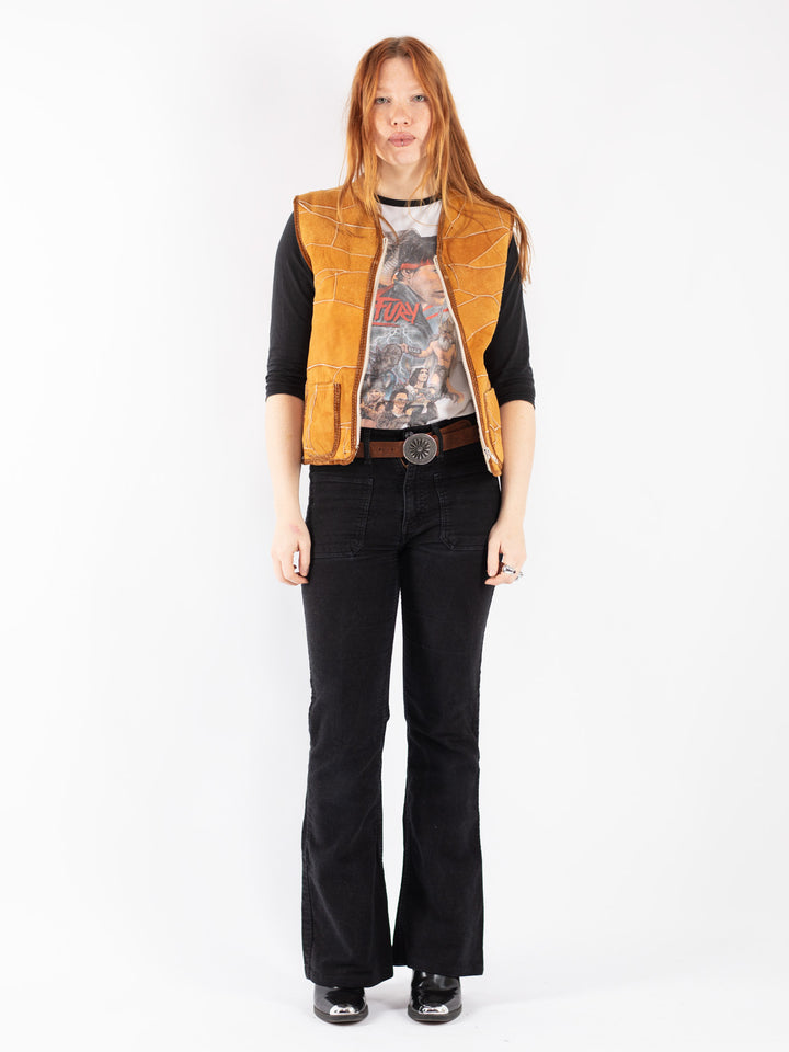 Vintage 70's Women Sheepskin Vest in Brown