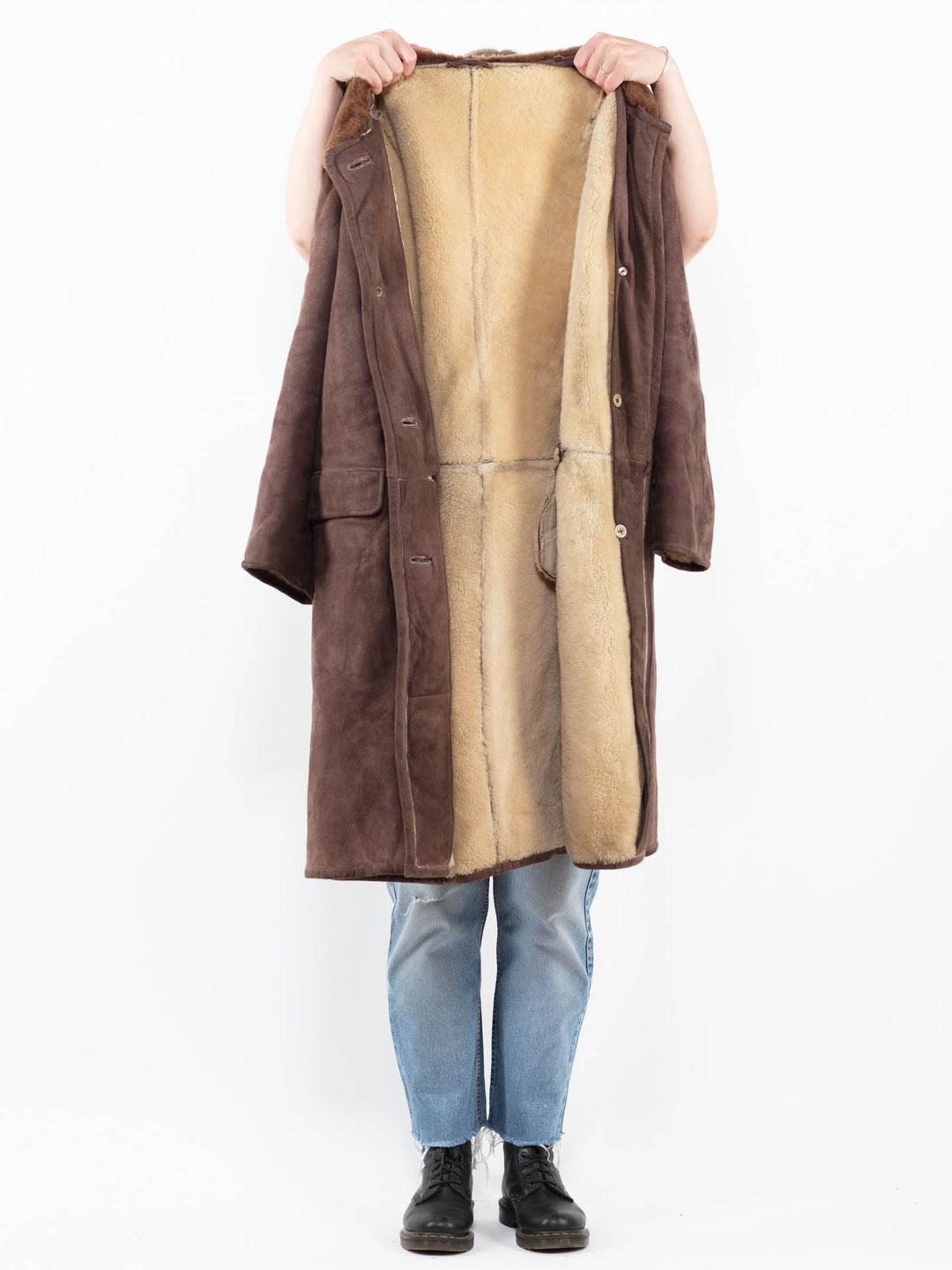Vintage 70's Women Sheepskin Coat in BrownA0339