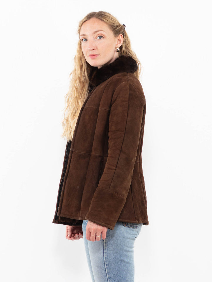 Vintage 70's Women Sheepskin Jacket in BrownA0337