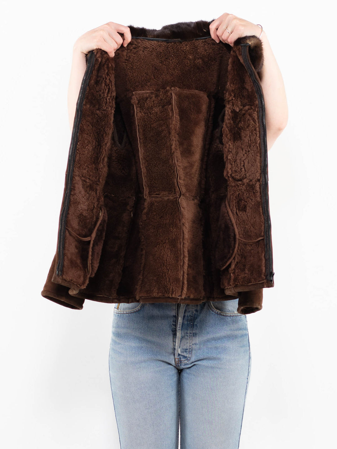 Vintage 70's Women Sheepskin Jacket in BrownA0337