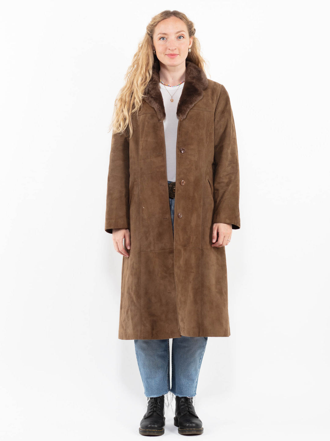 Vintage 70's Women Suede Coat in BrownA0244