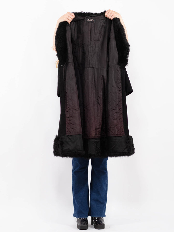 Vintage 70's Women Suede Coat in BlackA0417