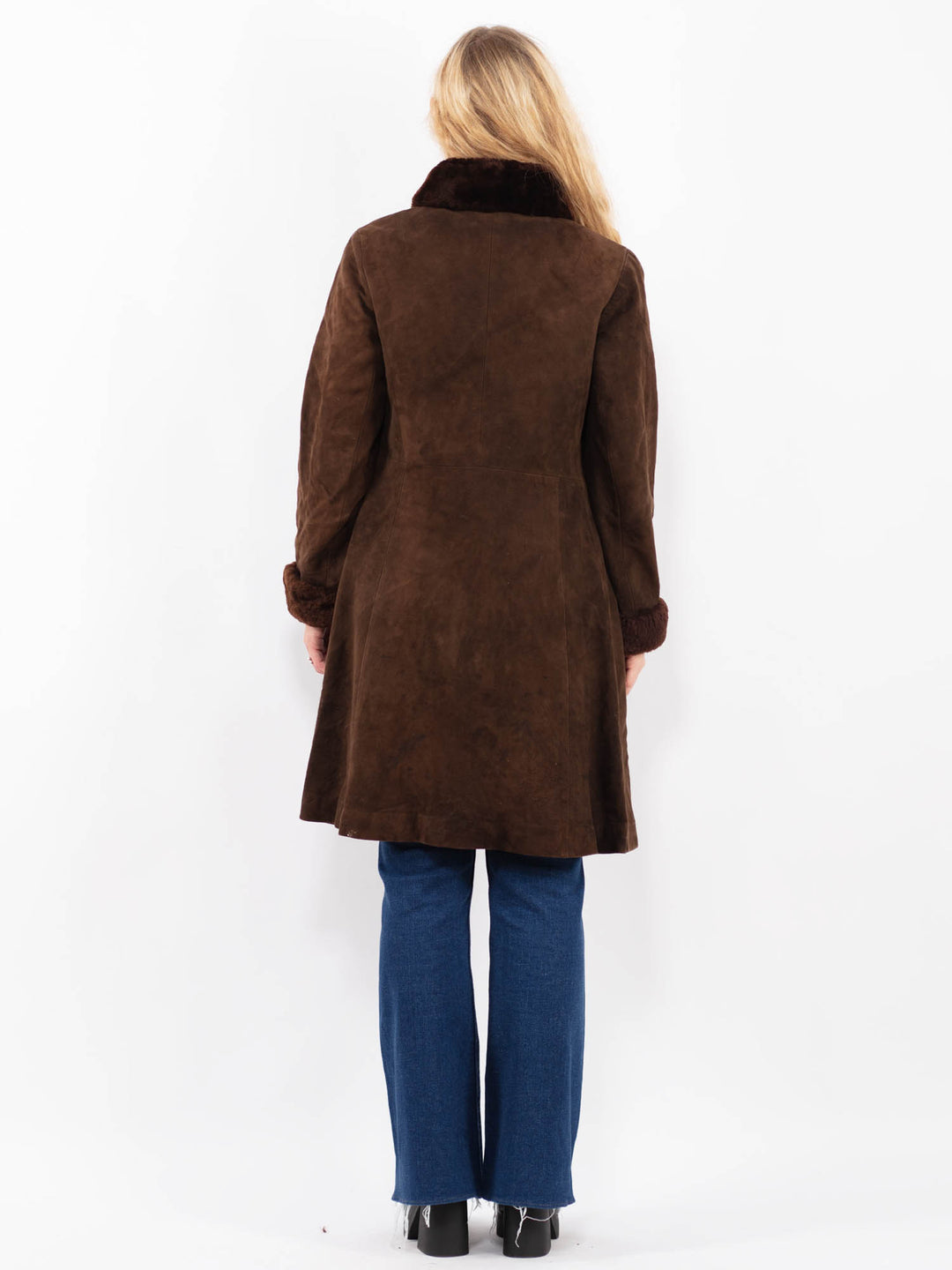 Vintage 70's Women Suede Coat in BrownA0456