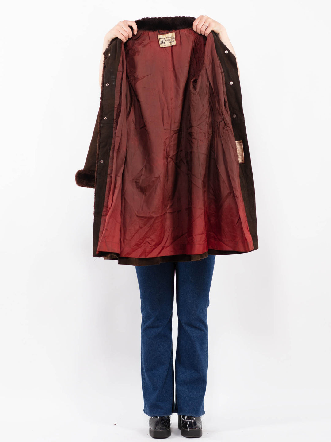 Vintage 70's Women Suede Coat in BrownA0456