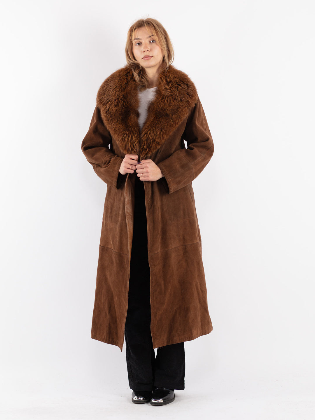 Vintage 70's Women Fur Coat in Brown